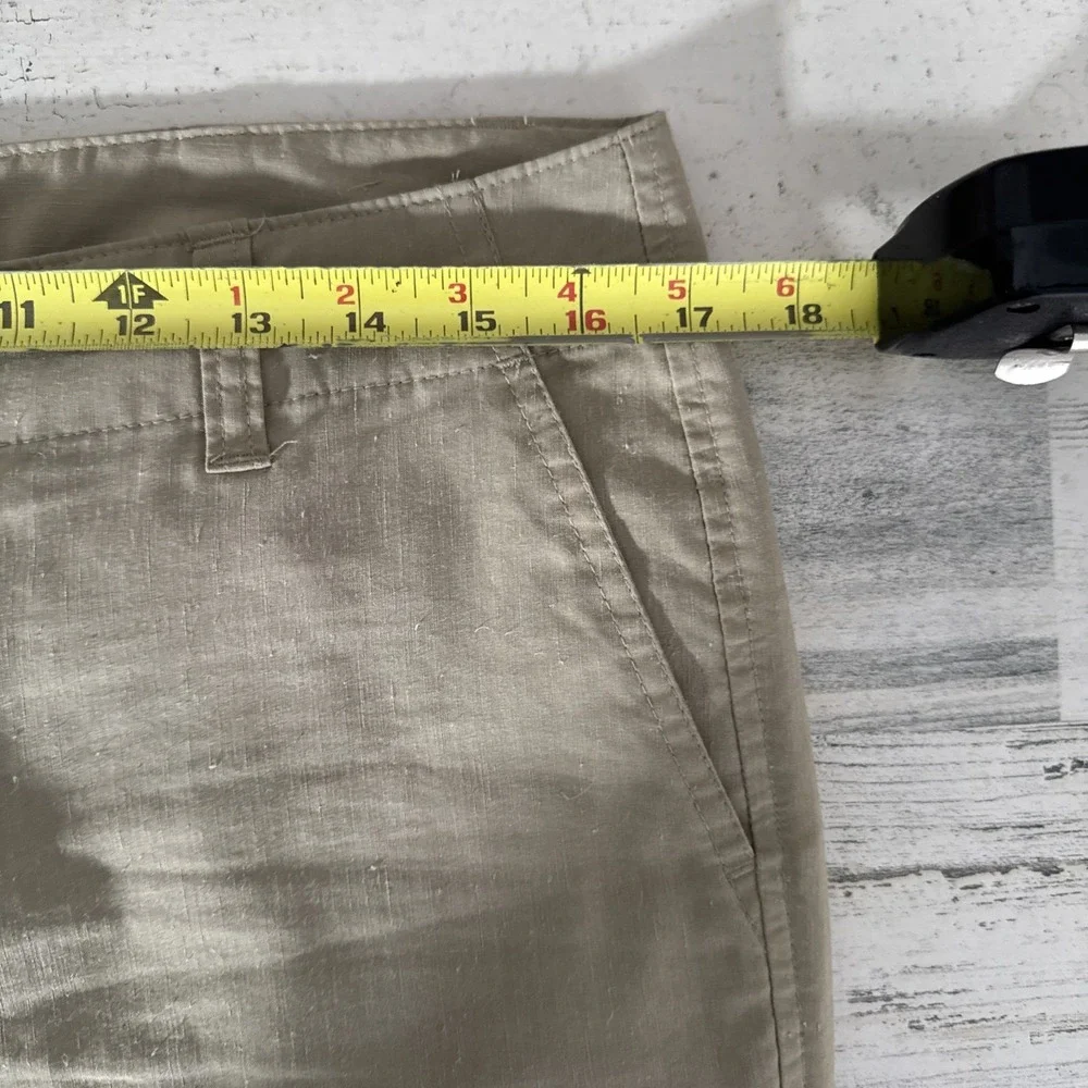 Banana Republic Linen Cargo Pants Womens 10 Tan‎ Convertible Hiking Beachy Comfy
